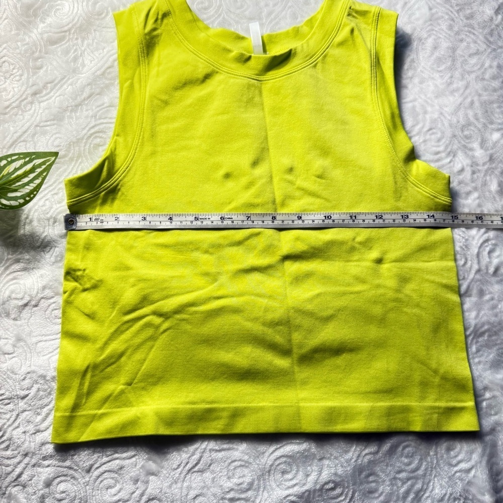 Neon Yellow Green Athletic Tank Top Size M/L - Picture 5 of 6